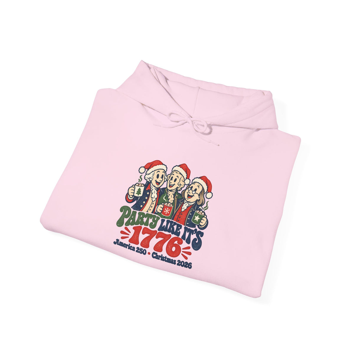 1776 Christmas Party Hoodie - Patriotic Santa Carolers Holiday Sweatshirt