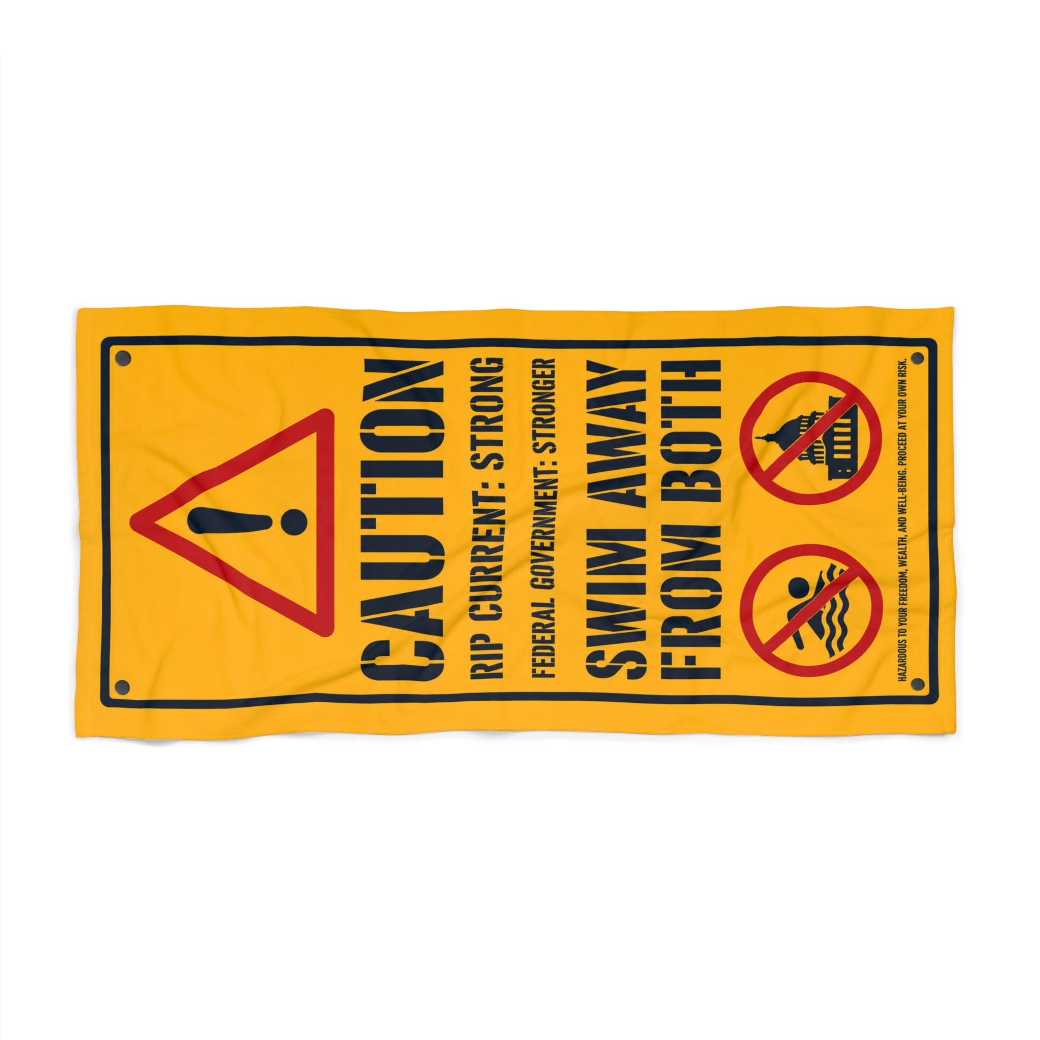 Caution: Federal Government Beach Towel