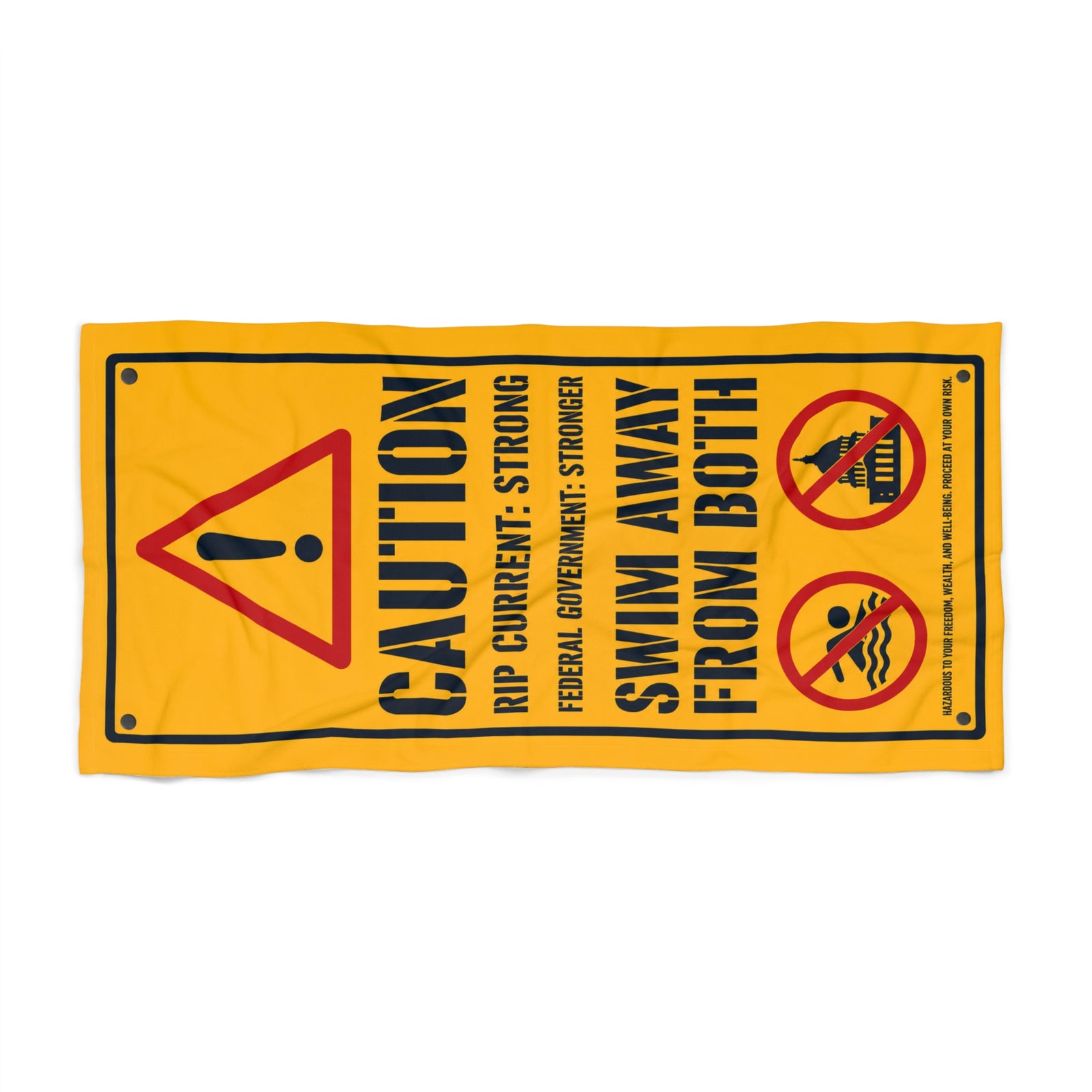 Caution: Federal Government Beach Towel