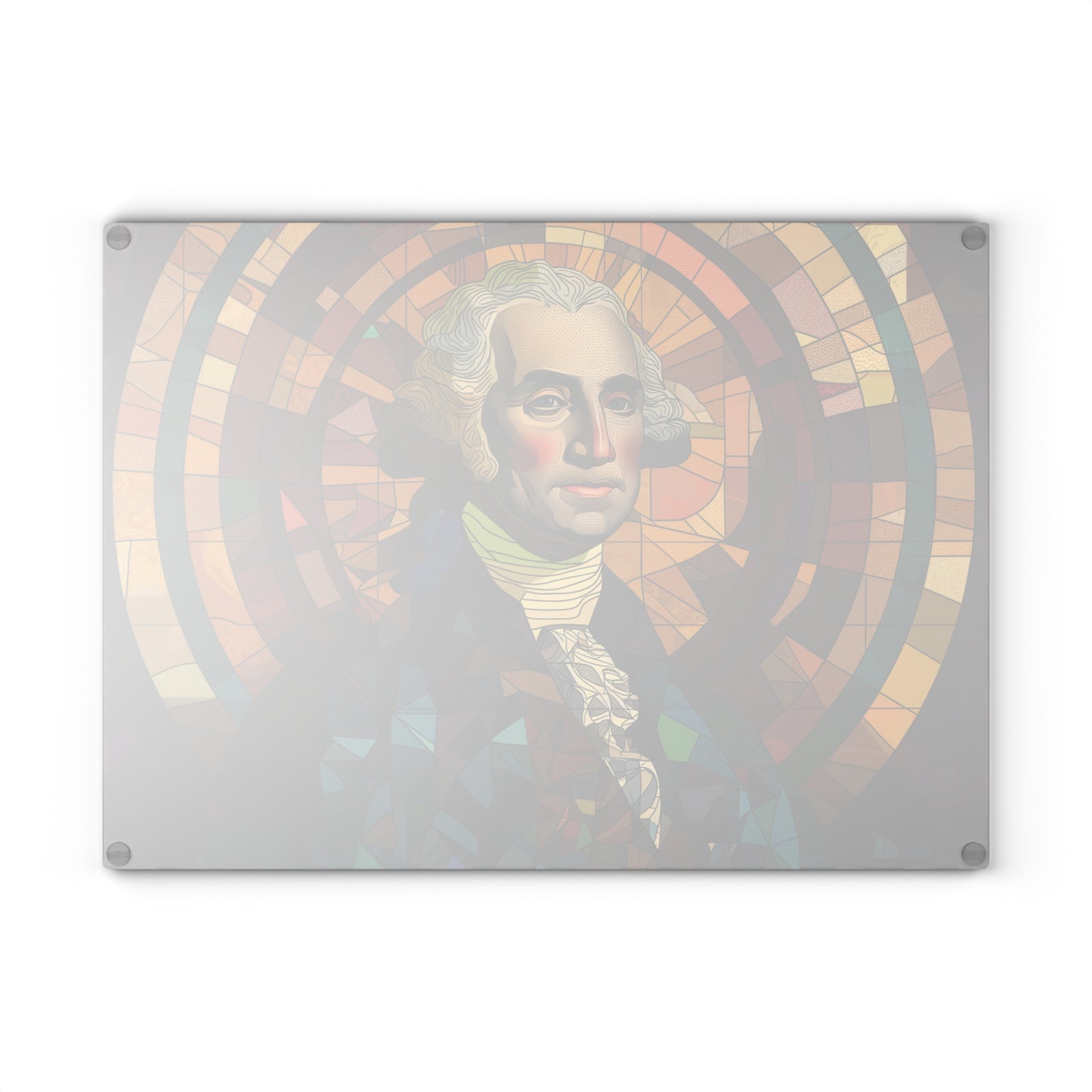Stained Glass George Washington Glass Cutting Board - Premium Patriotic Kitchen Decor