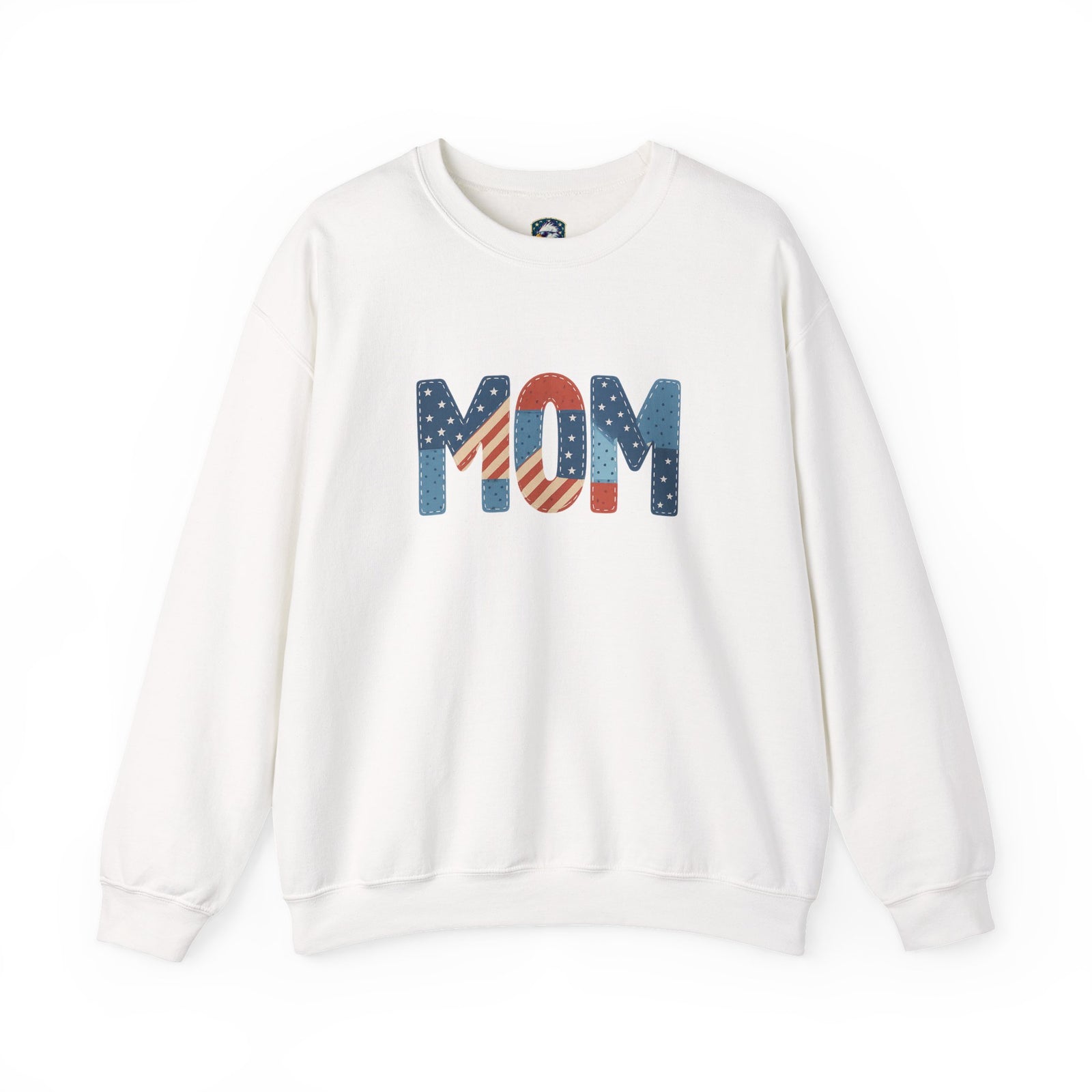Embroidered Patriotic Mom Crewneck Sweatshirt
