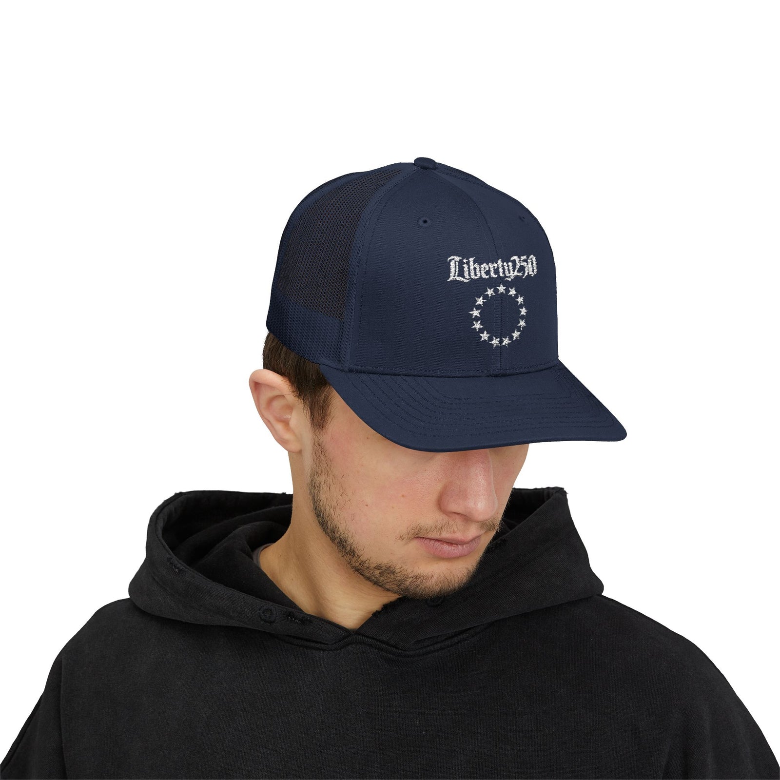 Liberty250 Trucker Cap - 13-Star Patriotic Snapback Hat
