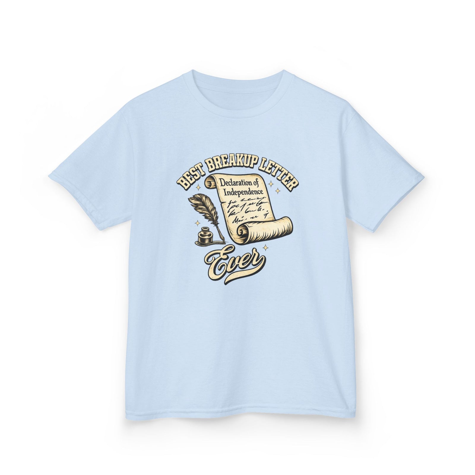 Kids T-Shirt – 'Best Breakup Letter Ever' Vintage Scroll Design