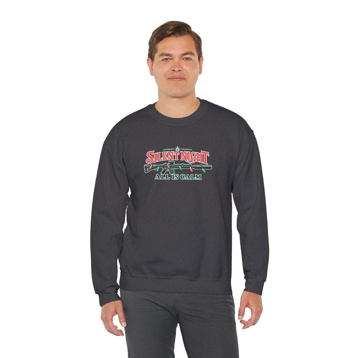 Silent Night Embroidered Christmas Sweater - 4LibertyShop.com