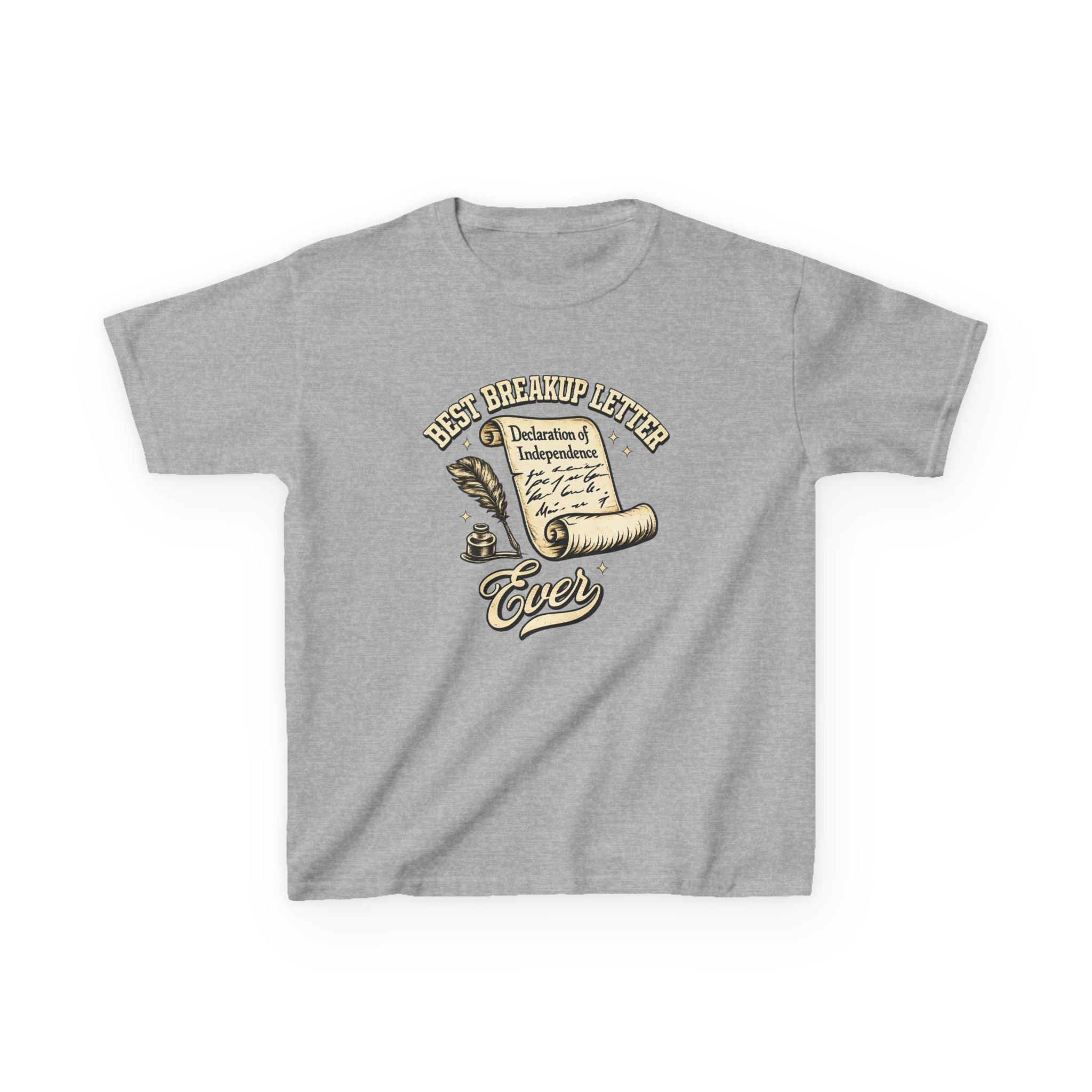 Kids T-Shirt – 'Best Breakup Letter Ever' Vintage Scroll Design