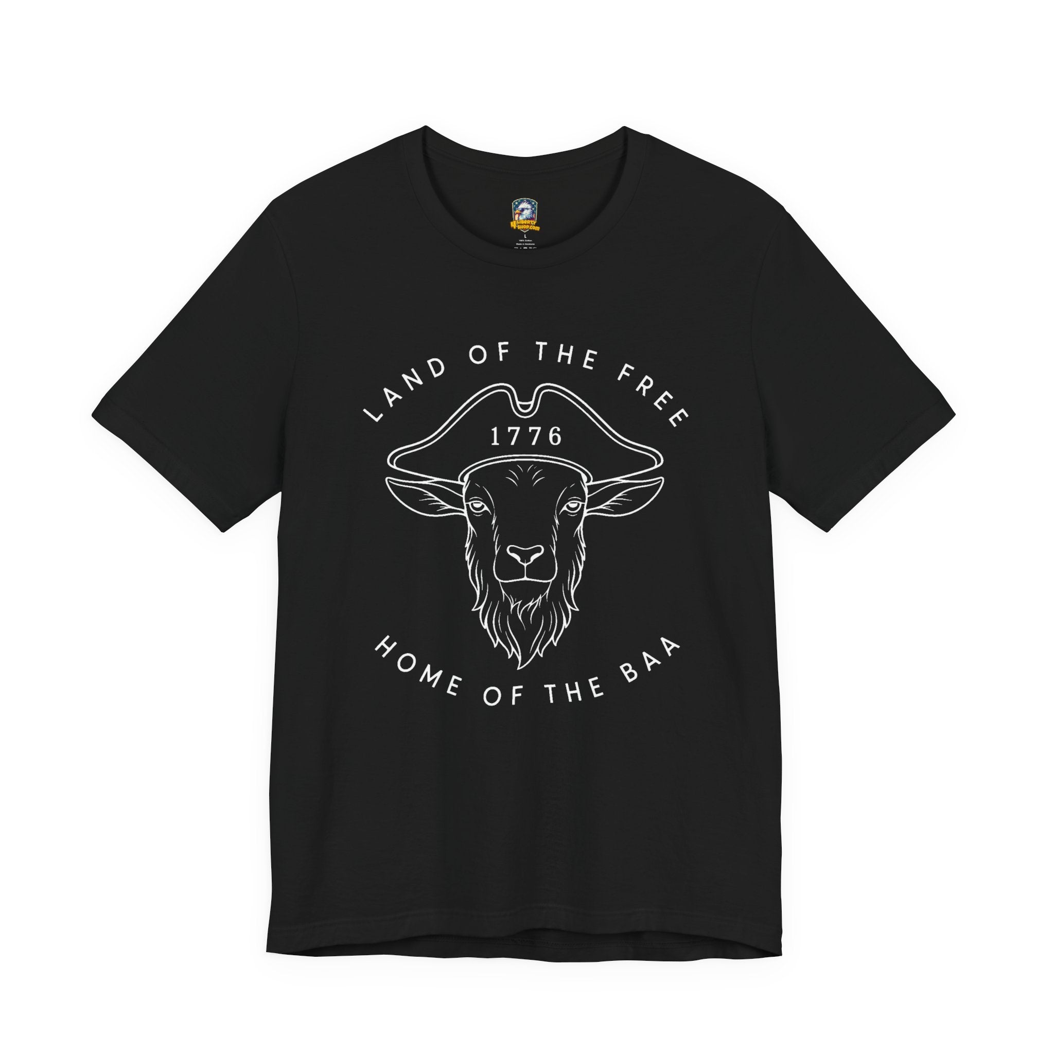 T‑Shirt — "Land of the Free, Home of the Baa" Goat Graphic (1776) Patriotic Tee
