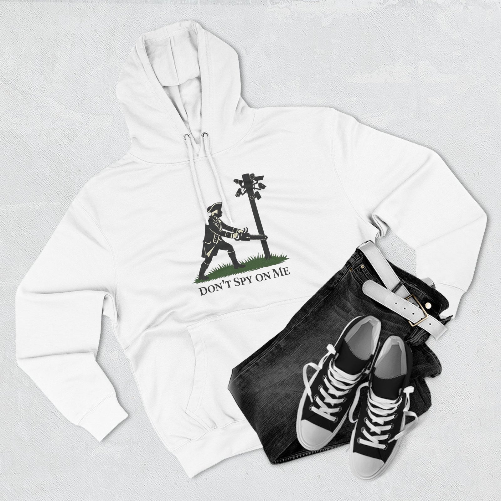 Don't Spy On Me Hoodie — Anti-Surveillance Patriot Liberty Fleece Pullover - 4LibertyShop.com