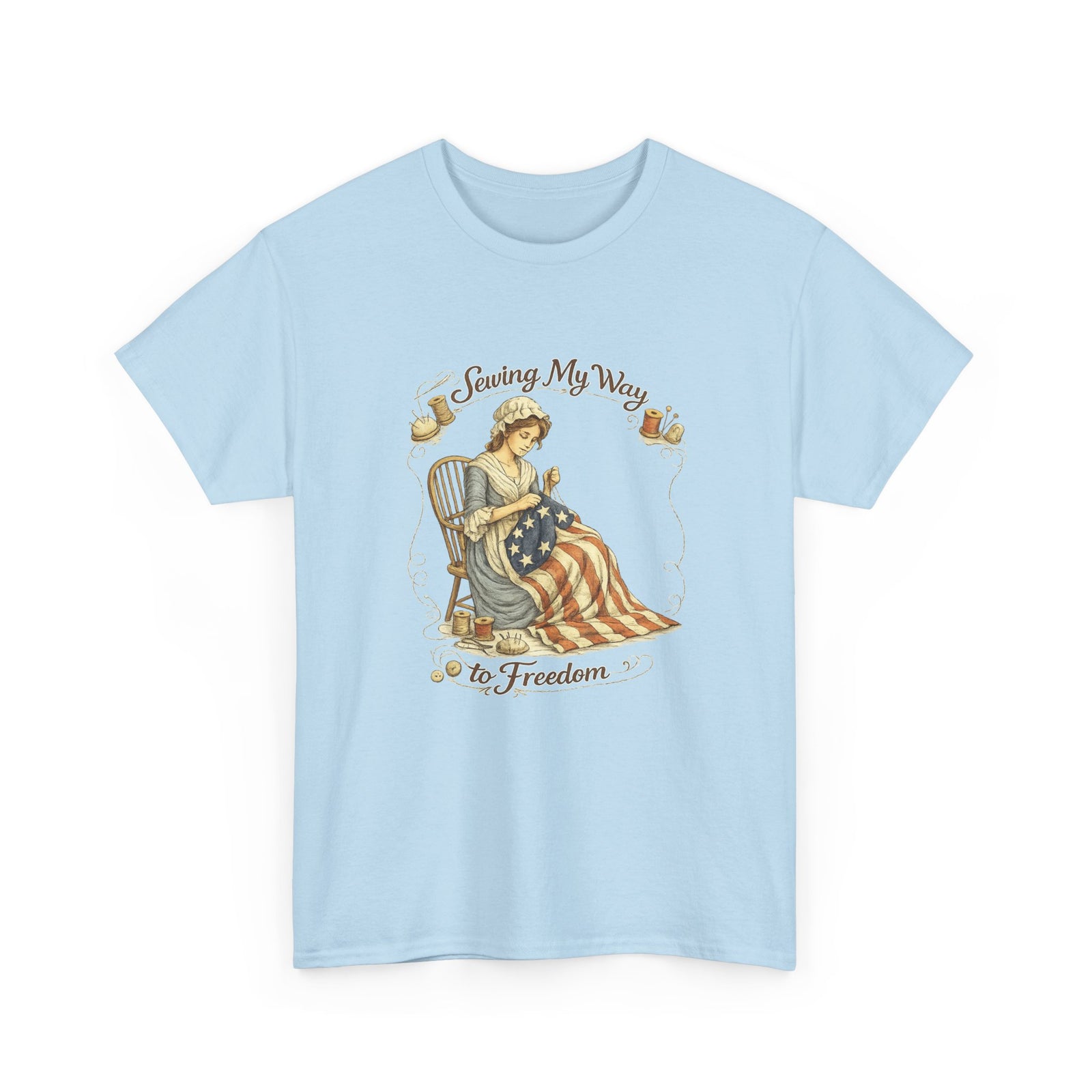 Patriotic 'Sewing My Way to Freedom' Tee