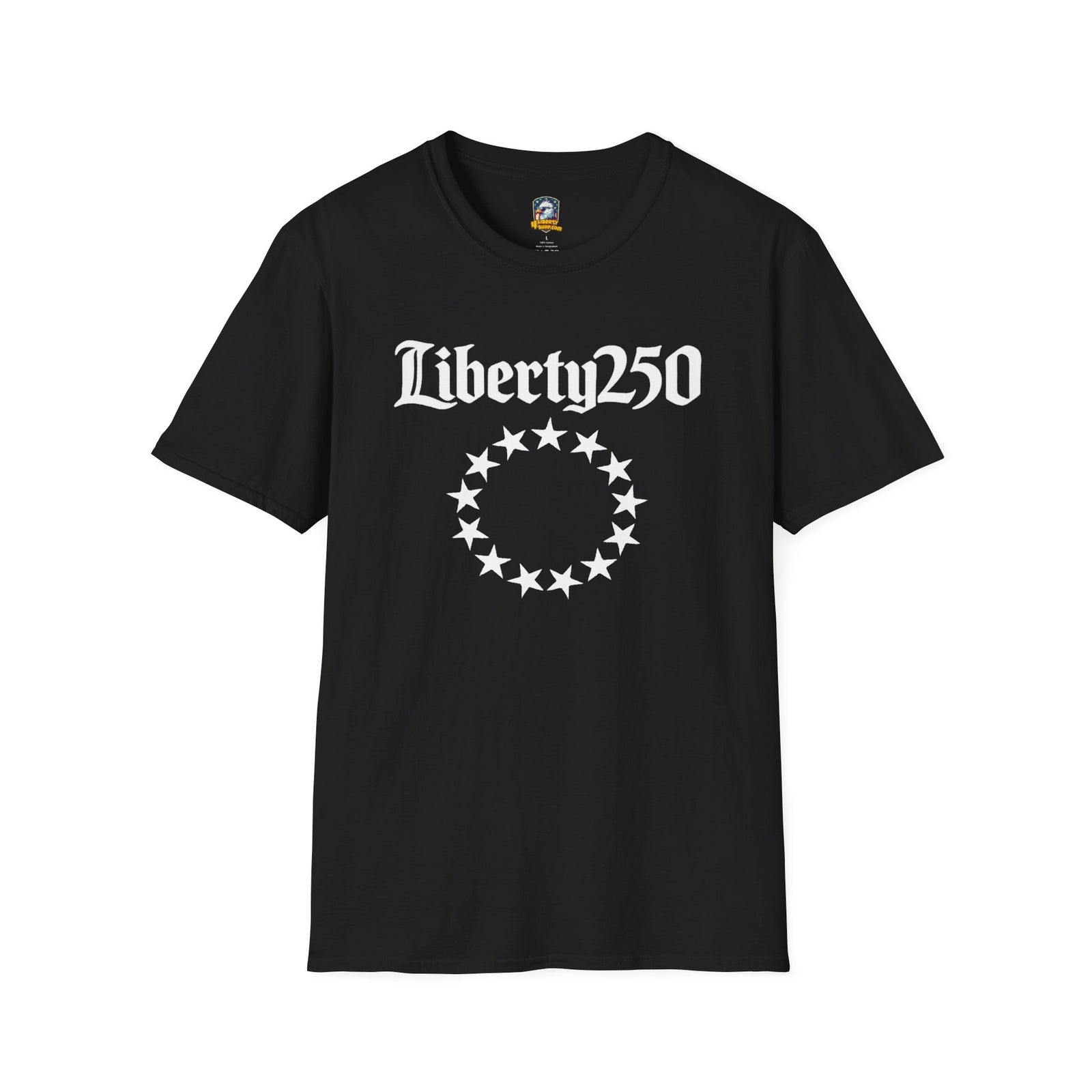 Liberty250 T-Shirt — Vintage Betsy Ross Star Circle Patriotic Tee