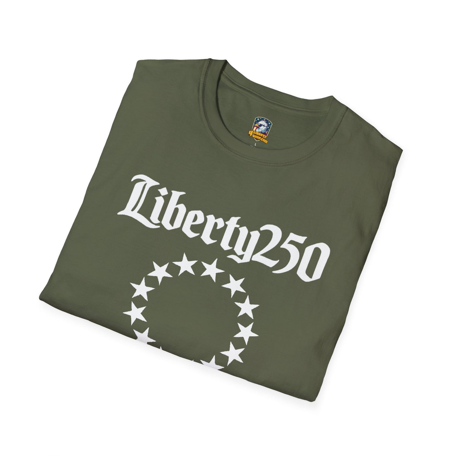 Liberty250 T-Shirt — Vintage Betsy Ross Star Circle Patriotic Tee