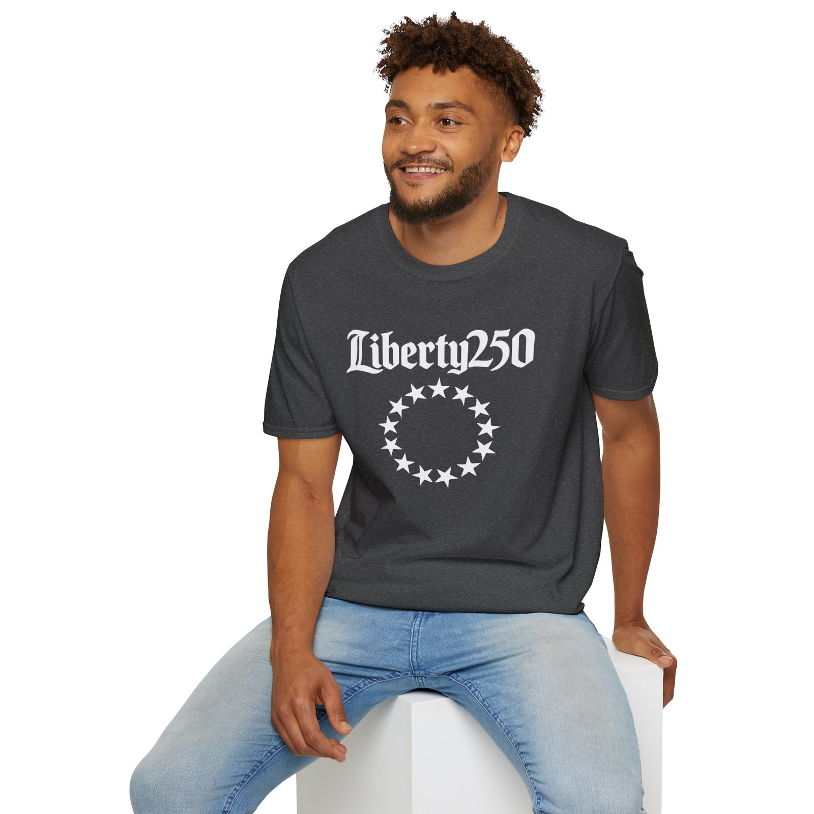 Liberty250 T-Shirt — Vintage Betsy Ross Star Circle Patriotic Tee