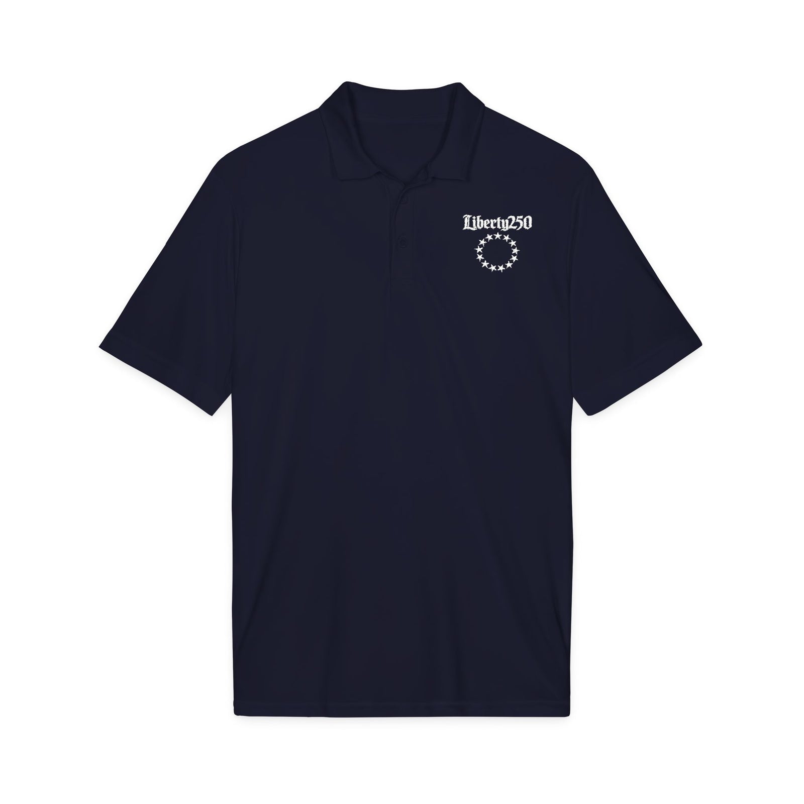 Liberty250 Embroidered Polo Shirt — Stars Emblem