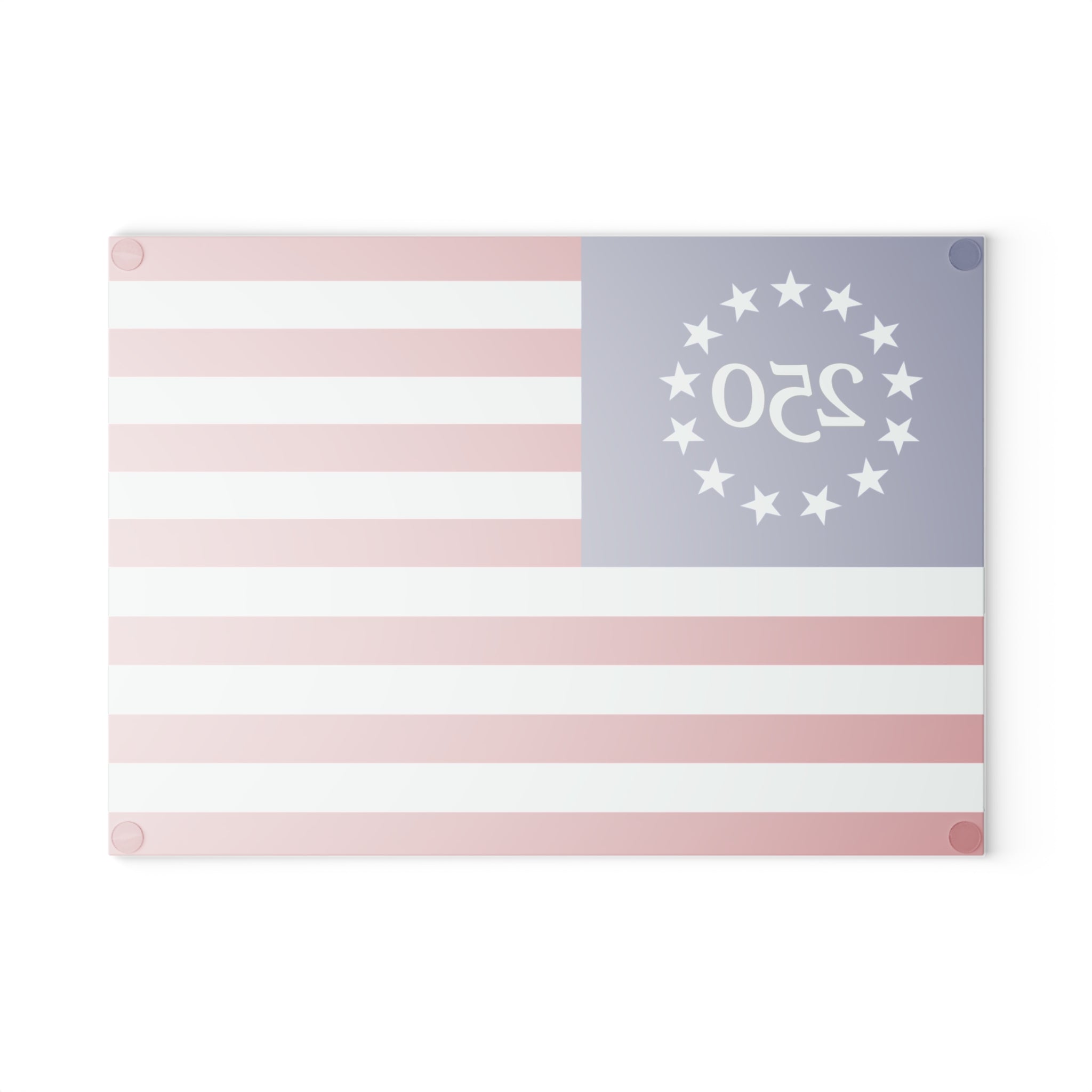 250th Anniversary American Flag Glass Cutting Board — Patriotic Kitchen Decor