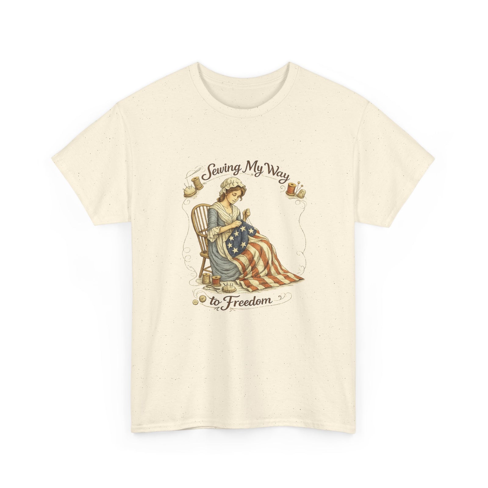 Patriotic 'Sewing My Way to Freedom' Tee