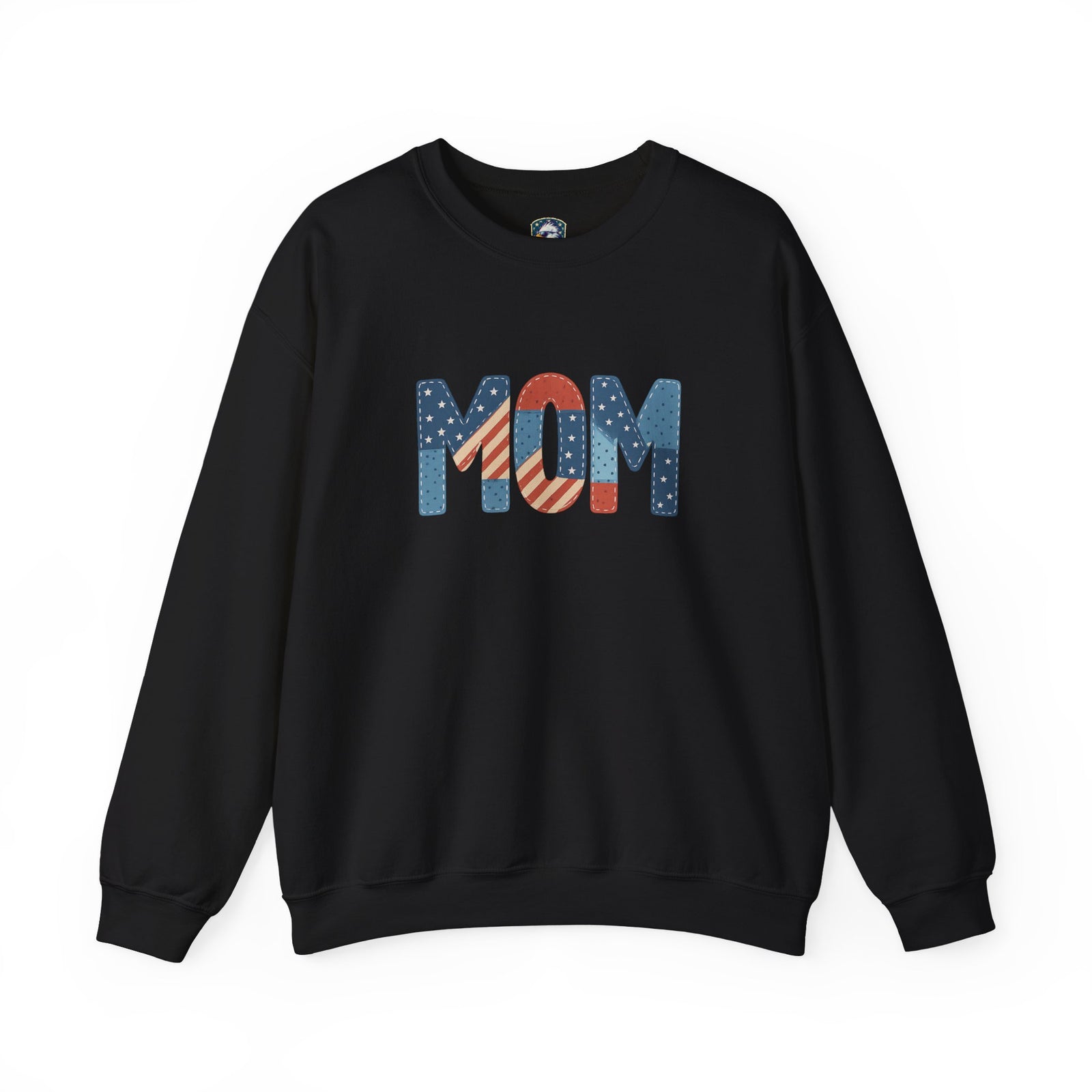 Embroidered Patriotic Mom Crewneck Sweatshirt