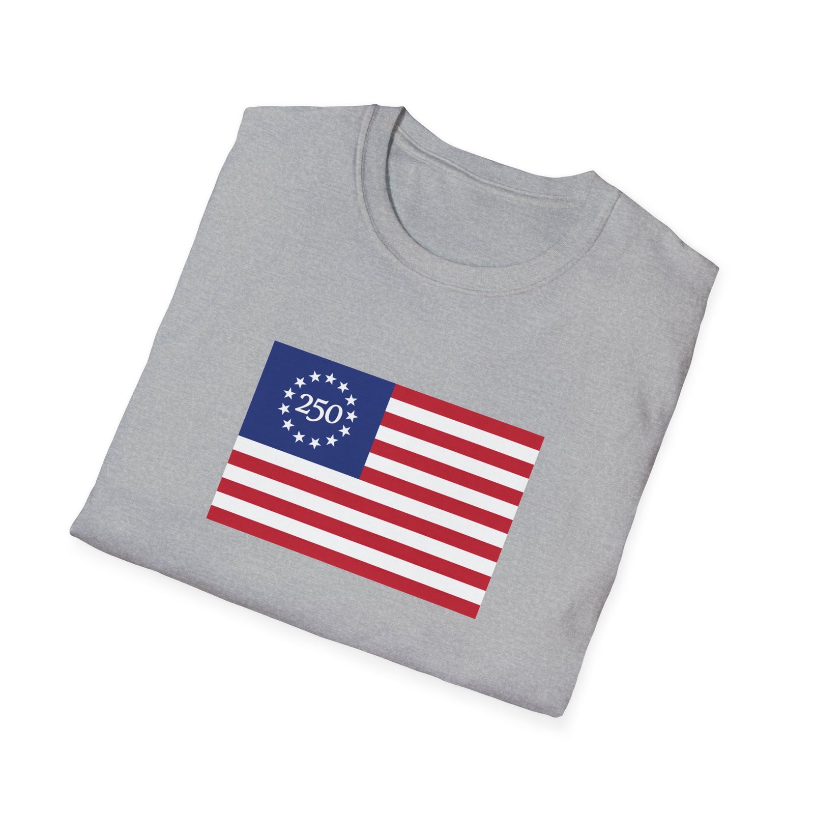 Liberty 250 Flag T-Shirt — Betsy Ross 13-Star Anniversary Tee