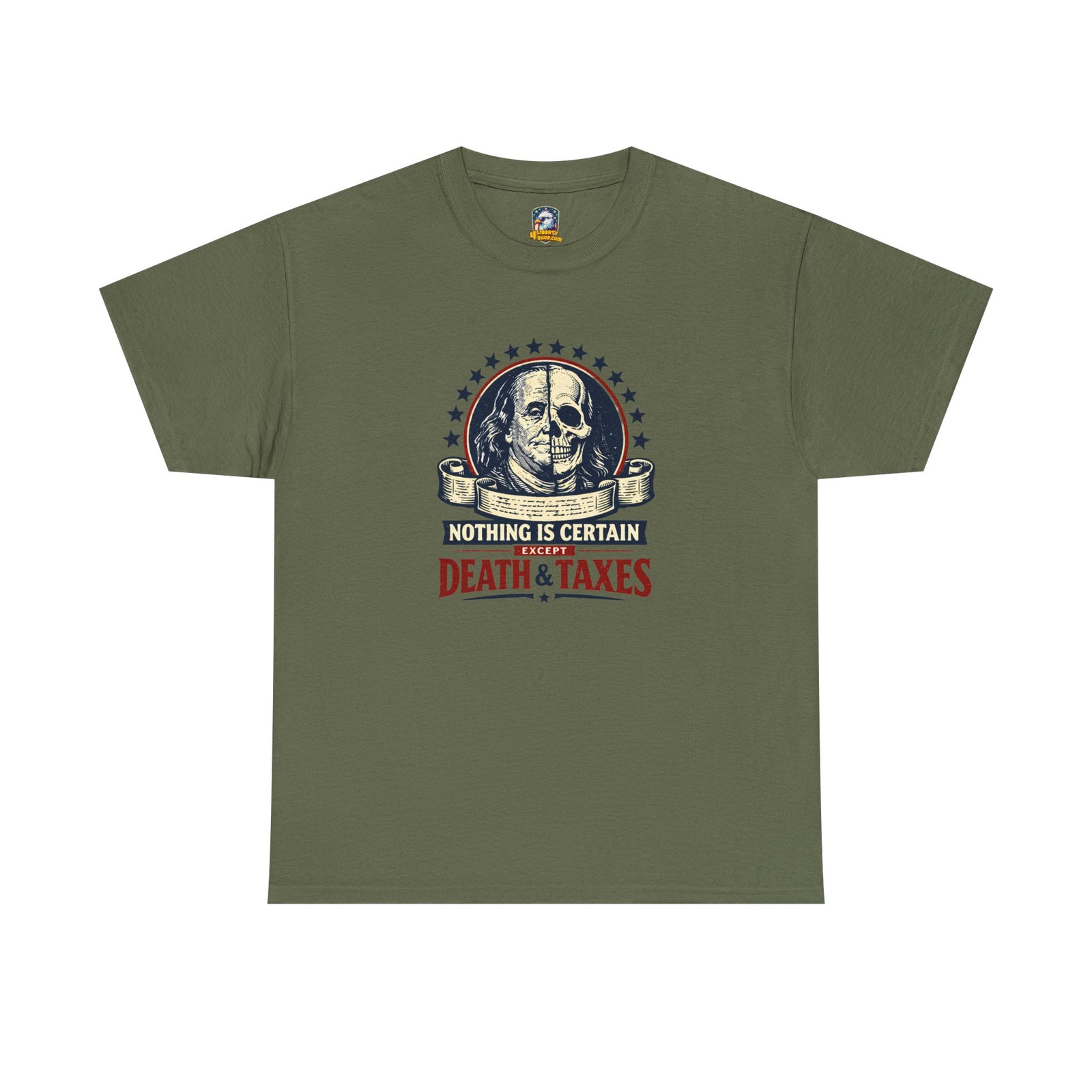 Benjamin Franklin 'Death and Taxes' Quote T-Shirt