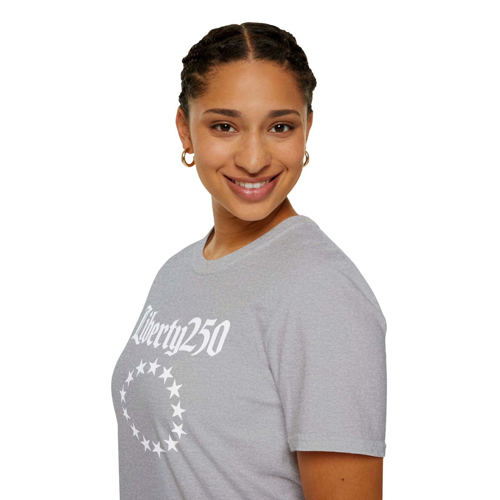 Liberty250 T-Shirt — Vintage Betsy Ross Star Circle Patriotic Tee
