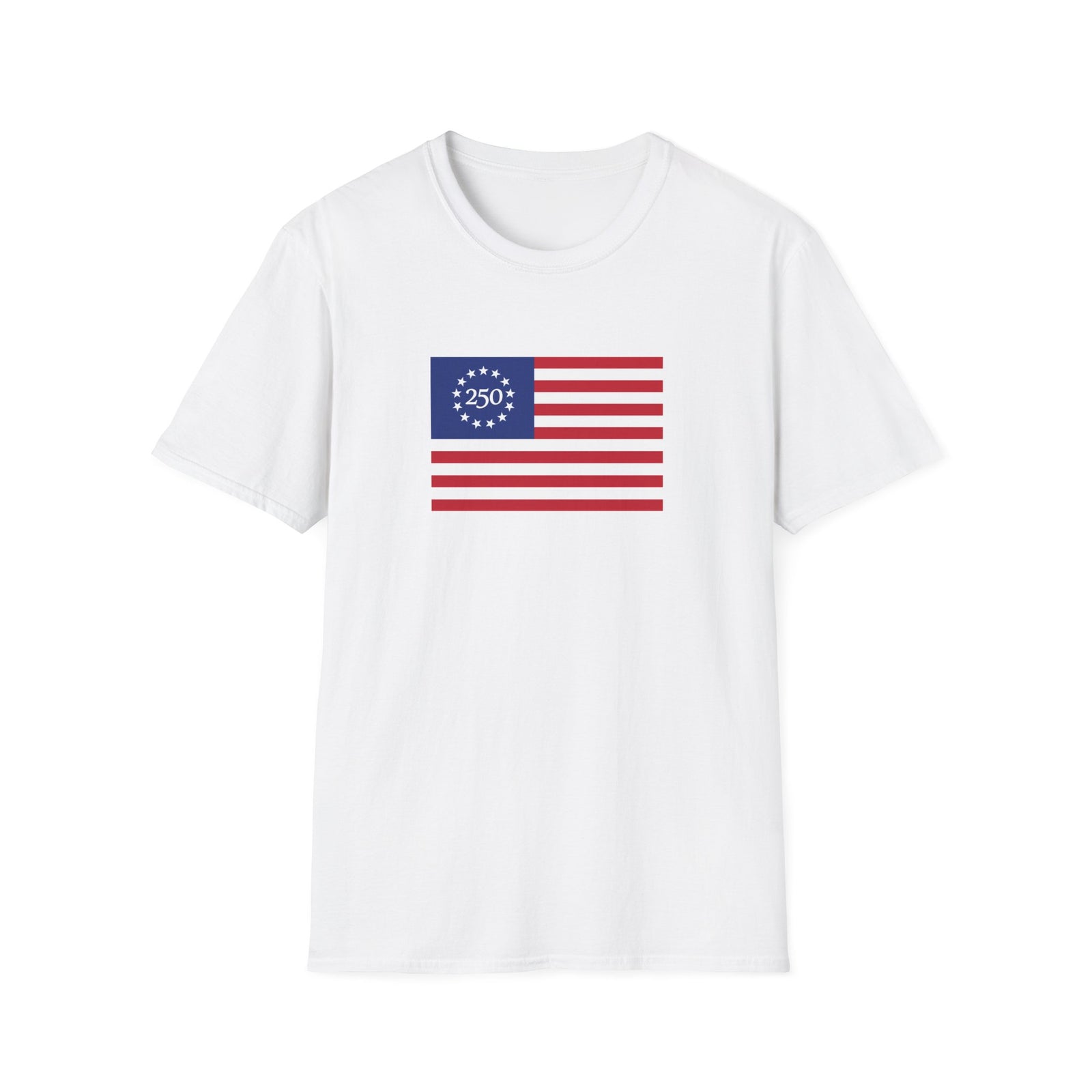 Liberty 250 Flag T-Shirt — Betsy Ross 13-Star Anniversary Tee