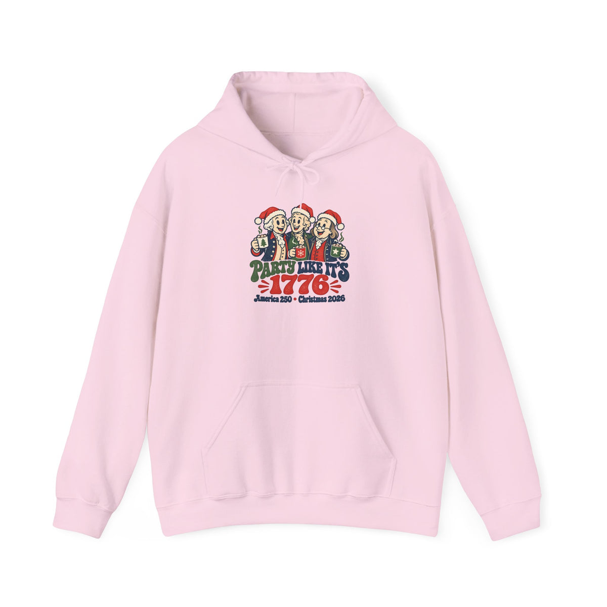 1776 Christmas Party Hoodie - Patriotic Santa Carolers Holiday Sweatshirt