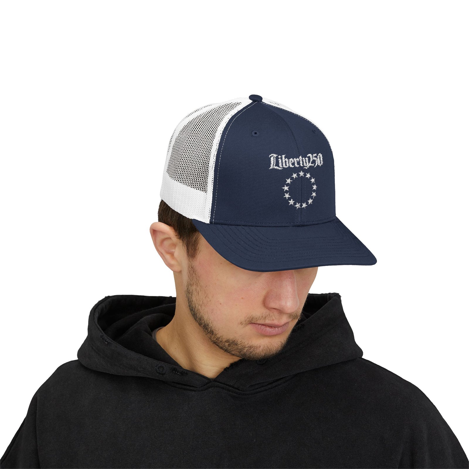 Liberty250 Trucker Cap - 13-Star Patriotic Snapback Hat