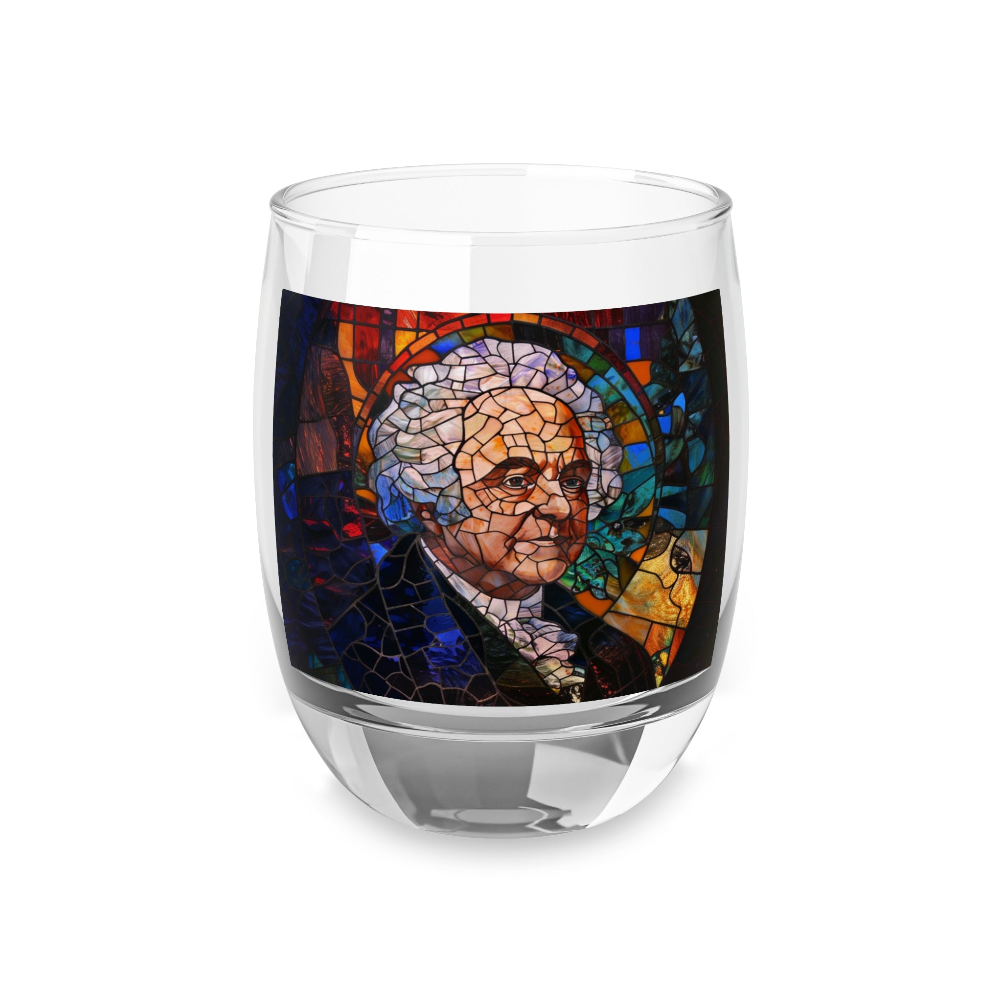 John Adams Stained Glass Whiskey Glass - Founding Fathers Barware