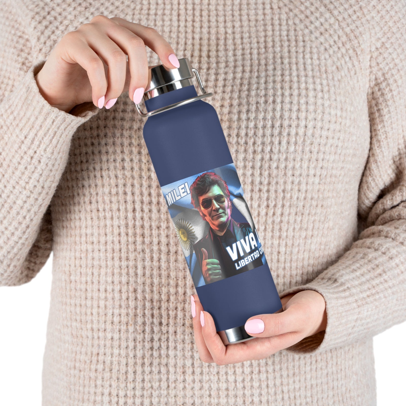 Javier Milei Copper Vacuum Insulated Bottle, 22oz
