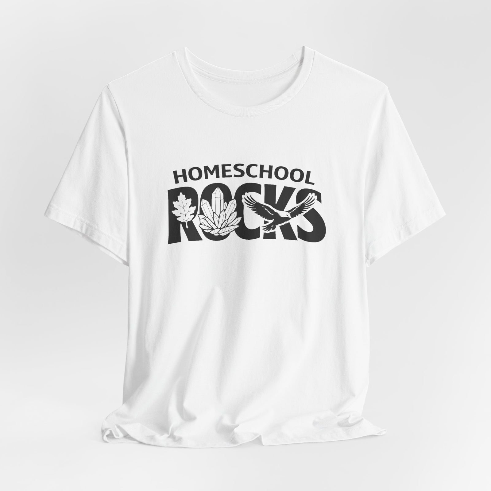 Homeschool Workshop: Homeschool Rocks T-Shirt – Retro Floral 'Homeschool Rocks' Tee for Homeschooling Parents & Teachers