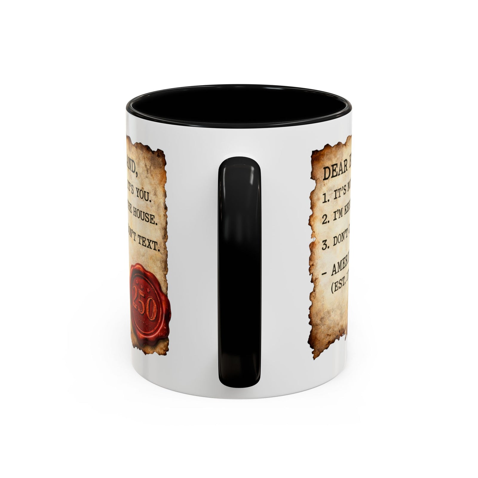 Walton & Johnson Dear England Funny 250th Anniversary Coffee Mug