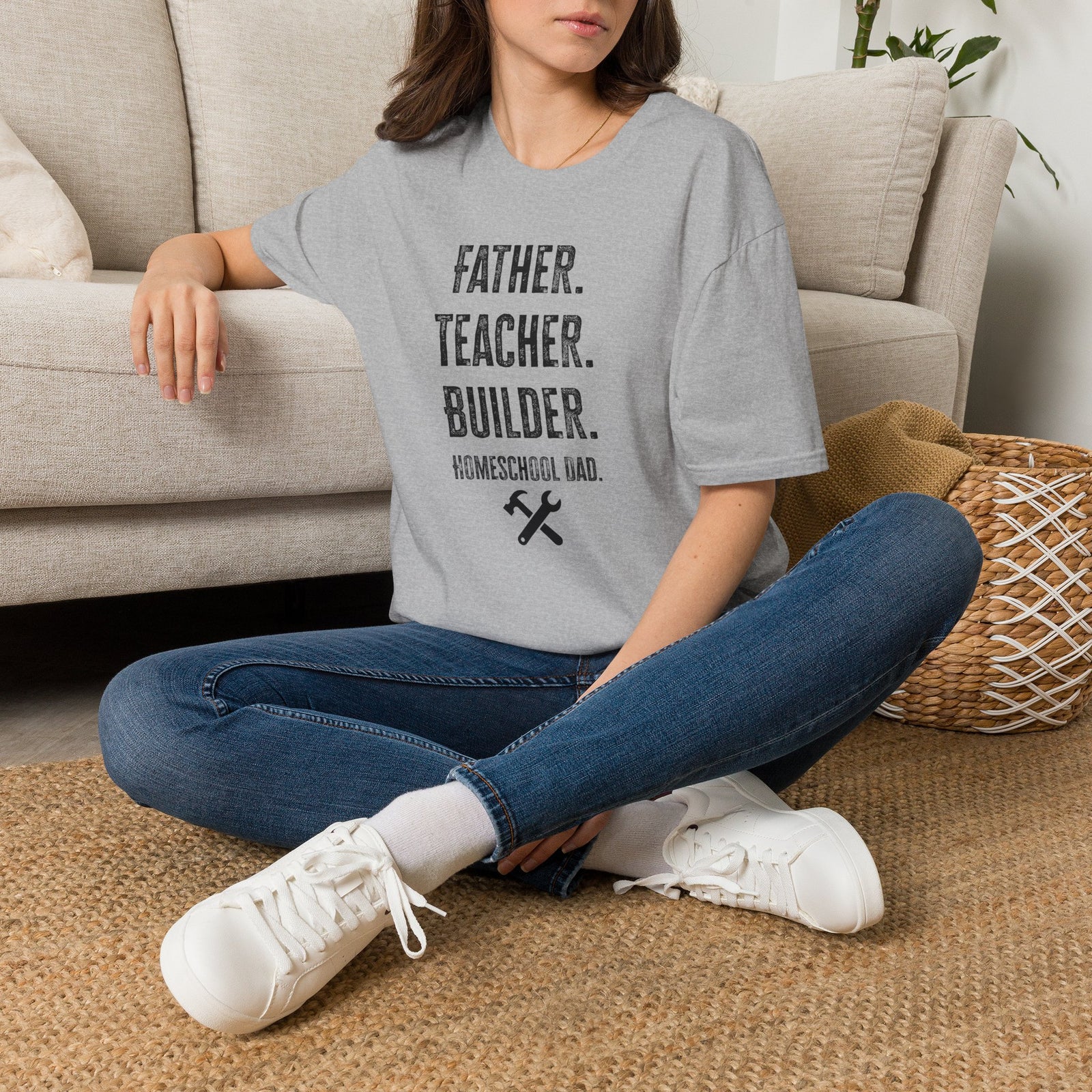 Homeschool Workshop - Father. Teacher. Builder. Homeschool Dad T-Shirt