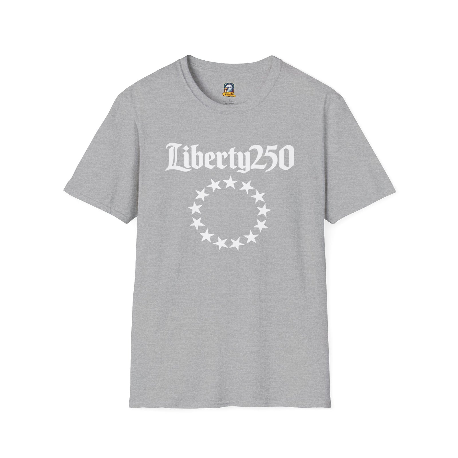 Liberty250 T-Shirt — Vintage Betsy Ross Star Circle Patriotic Tee