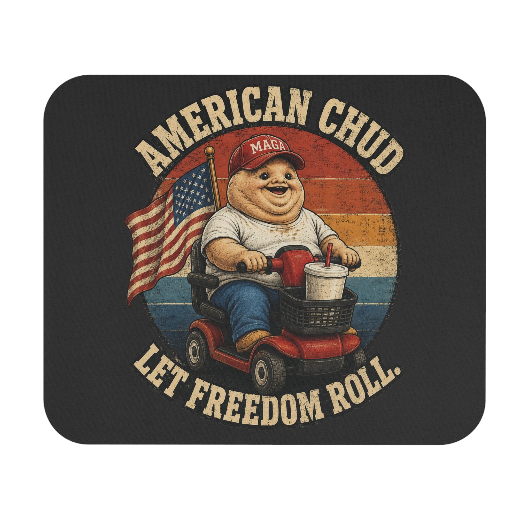 American Chud Mouse Pad — Let Freedom Roll, 9 × 8