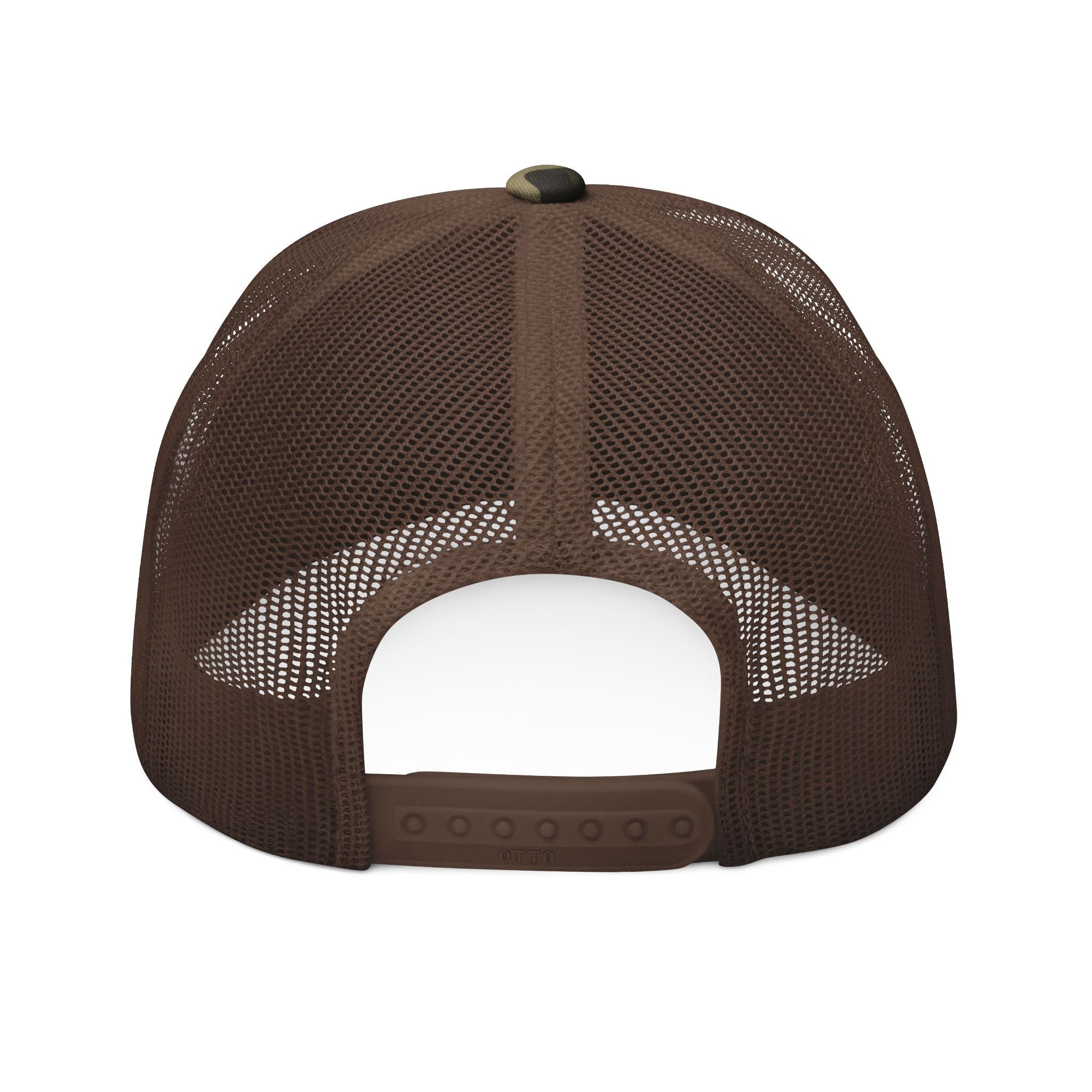 1776 Camo Trucker Hat — Embroidered Patriotic Mesh Cap