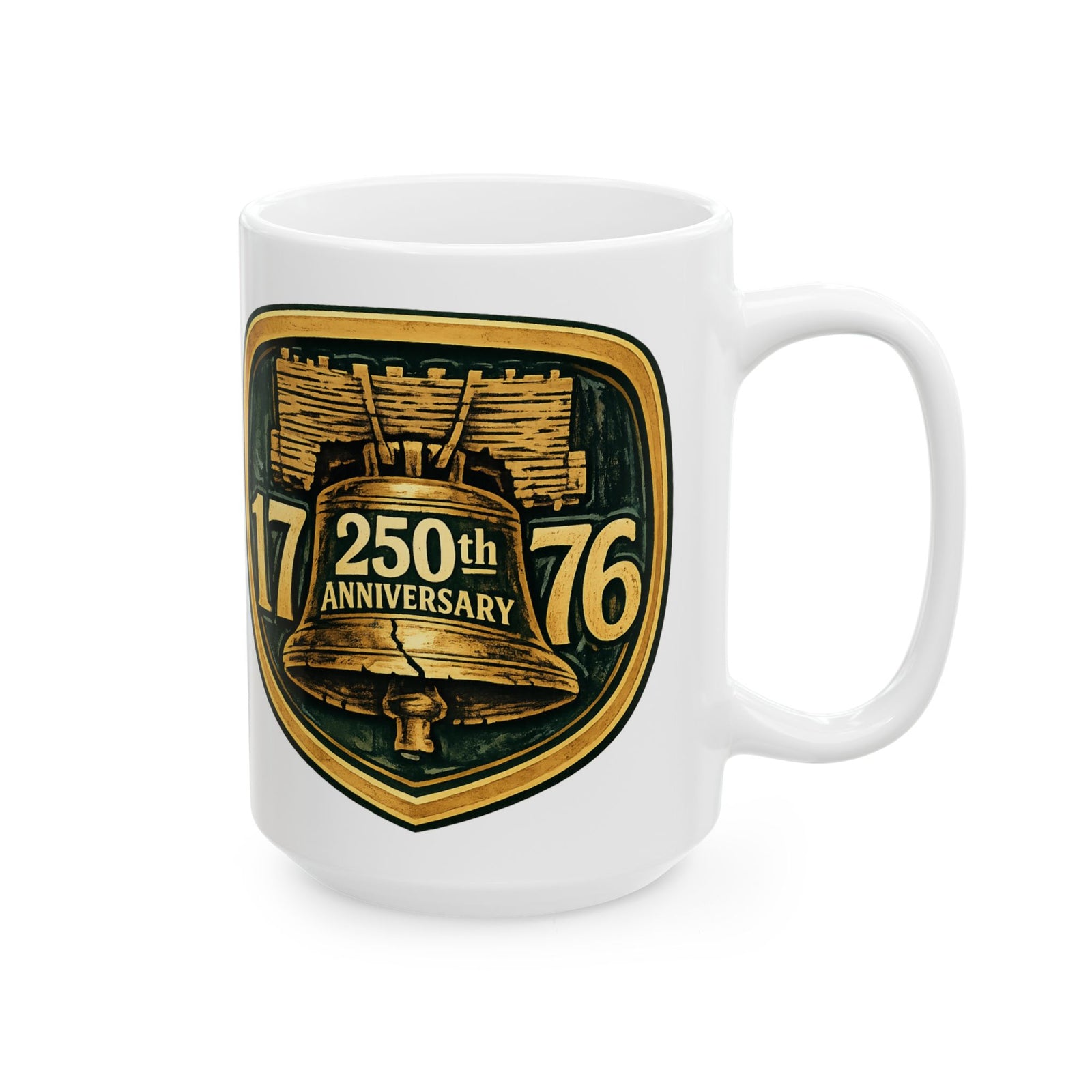 250th Anniversary 1776 Ceramic Mug – Patriotic Independence Day Coffee Cup (11oz, 15oz)