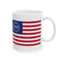Walton & Johnson: Betsy Ross 250th Anniversary Ceramic Mug – Patriotic American Flag Coffee Cup (11oz/15oz)