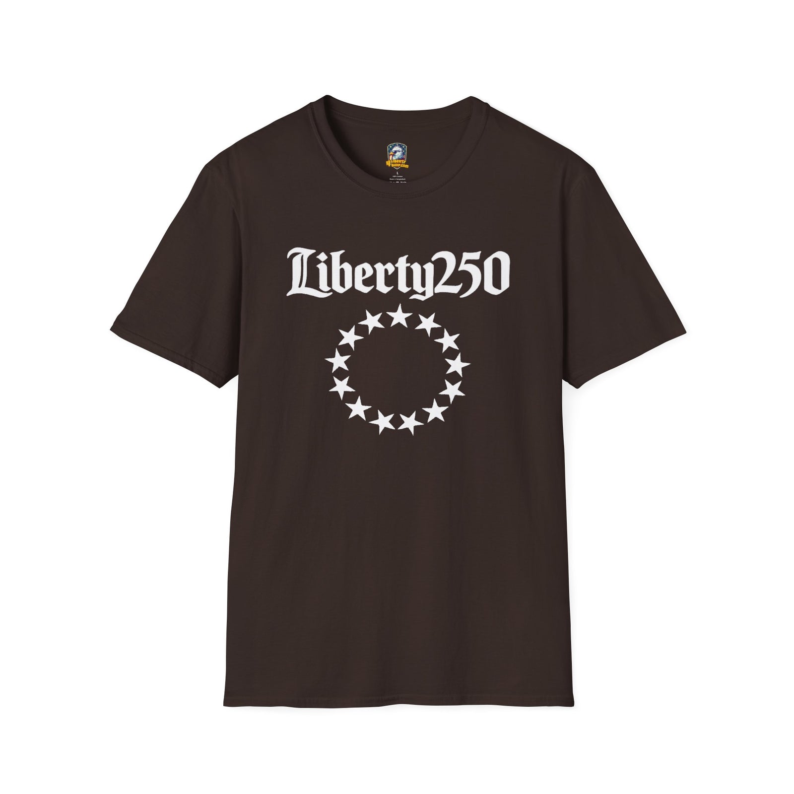 Liberty250 T-Shirt — Vintage Betsy Ross Star Circle Patriotic Tee