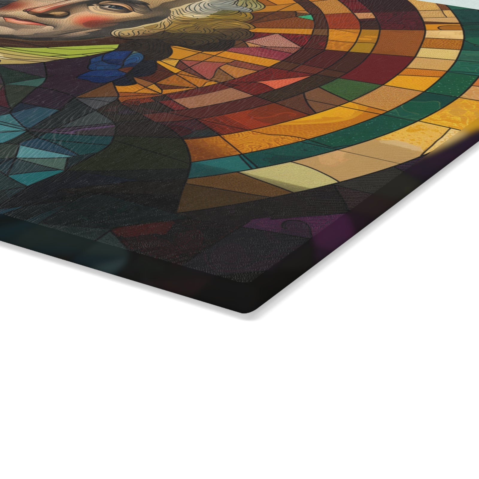 Stained Glass George Washington Glass Cutting Board - Premium Patriotic Kitchen Decor