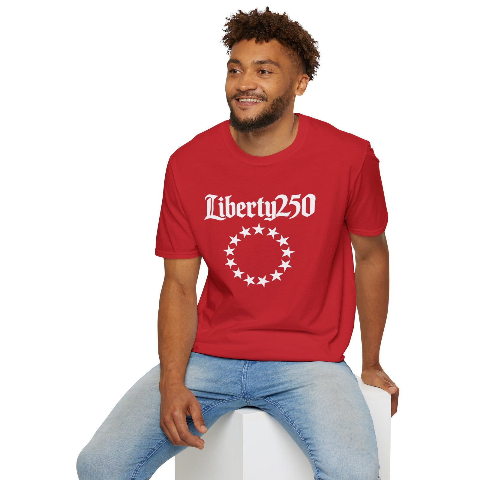 Liberty250 T-Shirt — Vintage Betsy Ross Star Circle Patriotic Tee