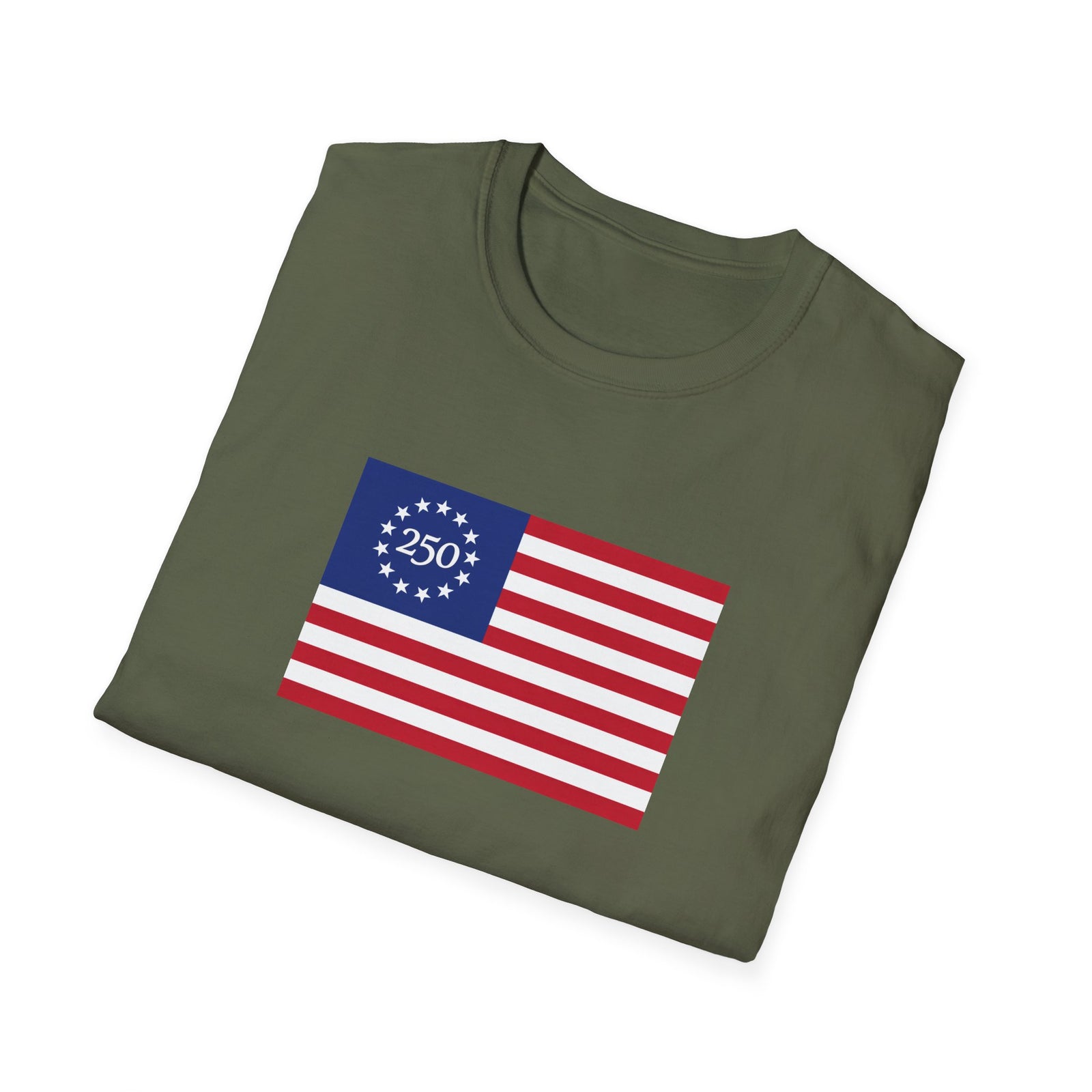Liberty 250 Flag T-Shirt — Betsy Ross 13-Star Anniversary Tee
