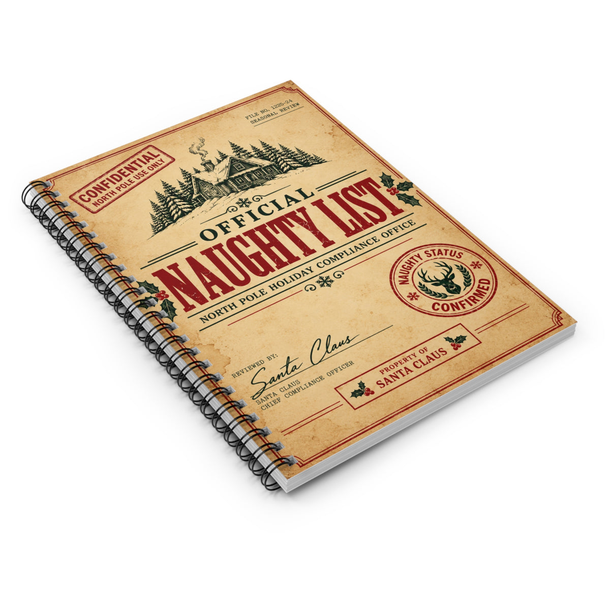 Official Naughty List Spiral Notebook - 4LibertyShop.com