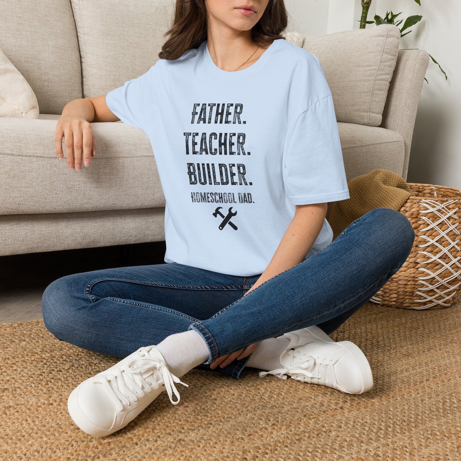 Homeschool Workshop - Father. Teacher. Builder. Homeschool Dad T-Shirt