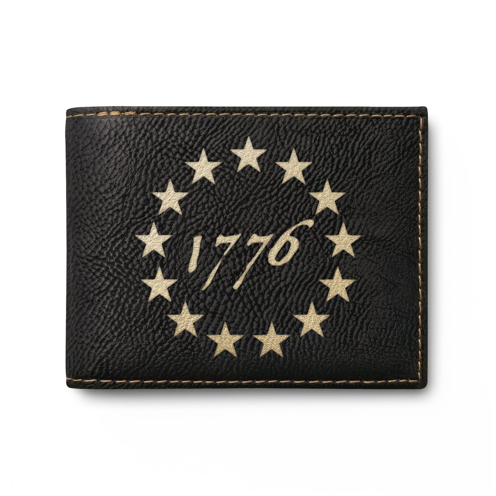 1776 Betsy Ross Stars Leather Wallet