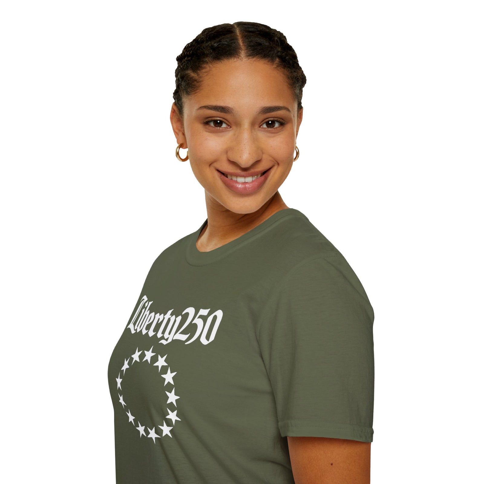 Liberty250 T-Shirt — Vintage Betsy Ross Star Circle Patriotic Tee