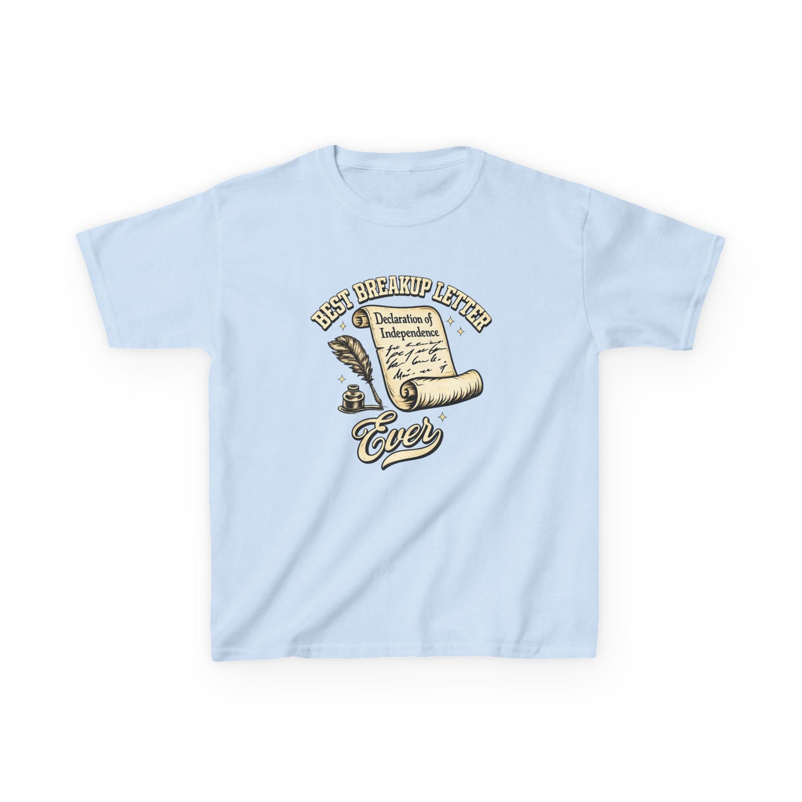 Kids T-Shirt – 'Best Breakup Letter Ever' Vintage Scroll Design