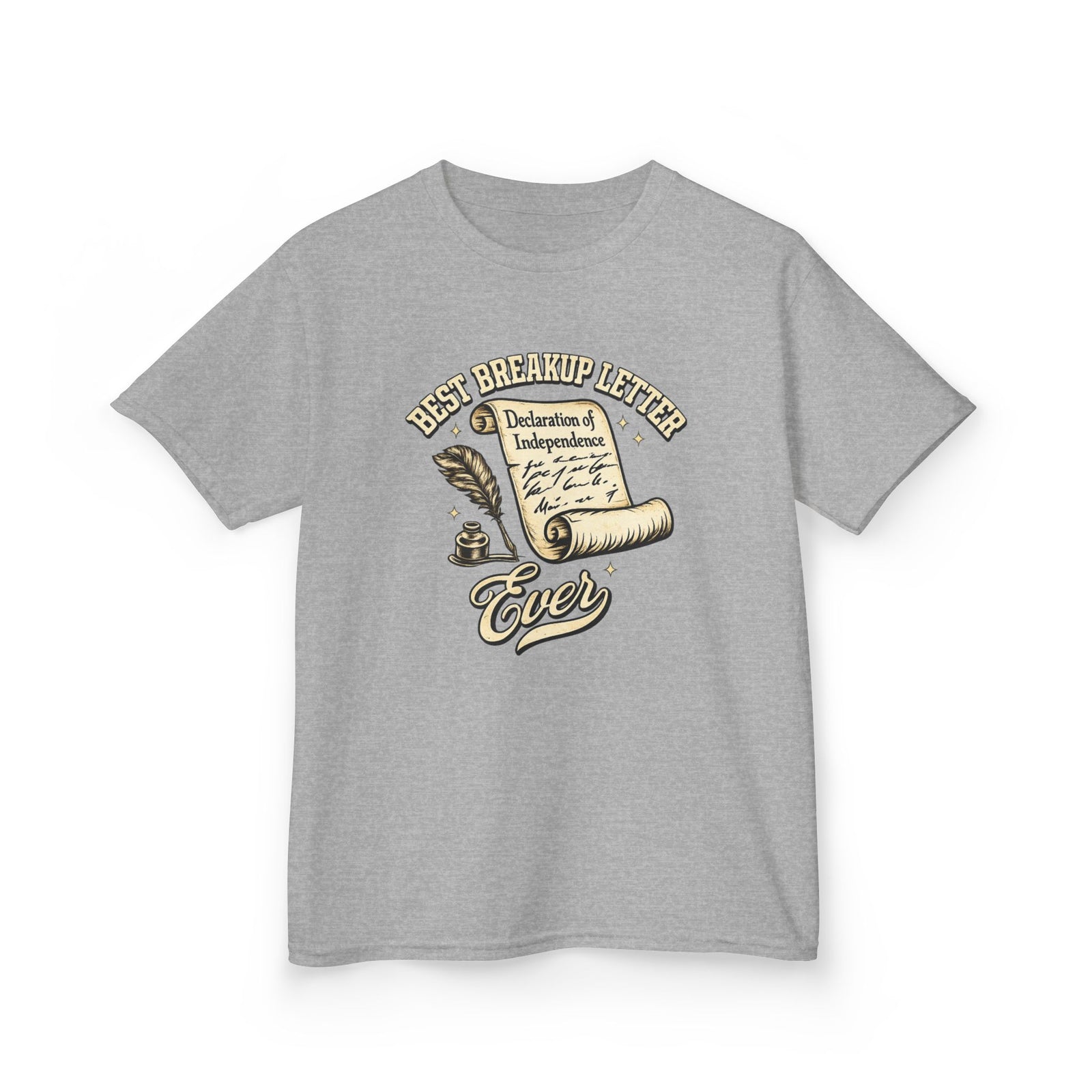 Kids T-Shirt – 'Best Breakup Letter Ever' Vintage Scroll Design