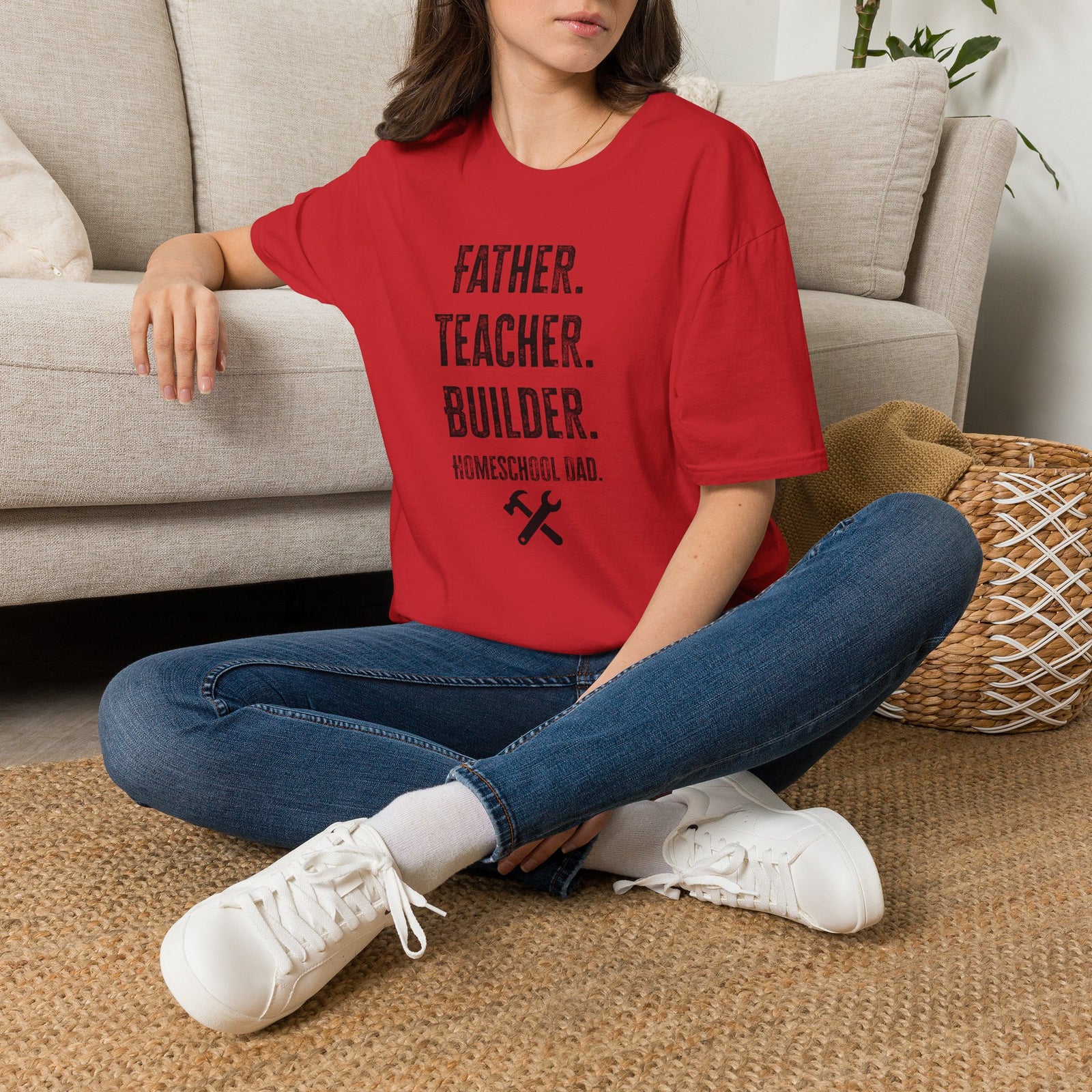 Homeschool Workshop - Father. Teacher. Builder. Homeschool Dad T-Shirt