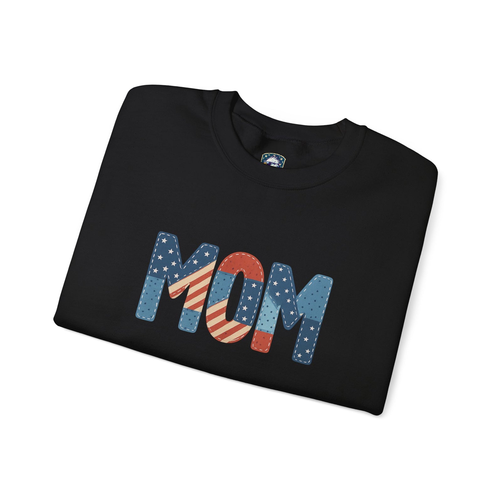 Embroidered Patriotic Mom Crewneck Sweatshirt
