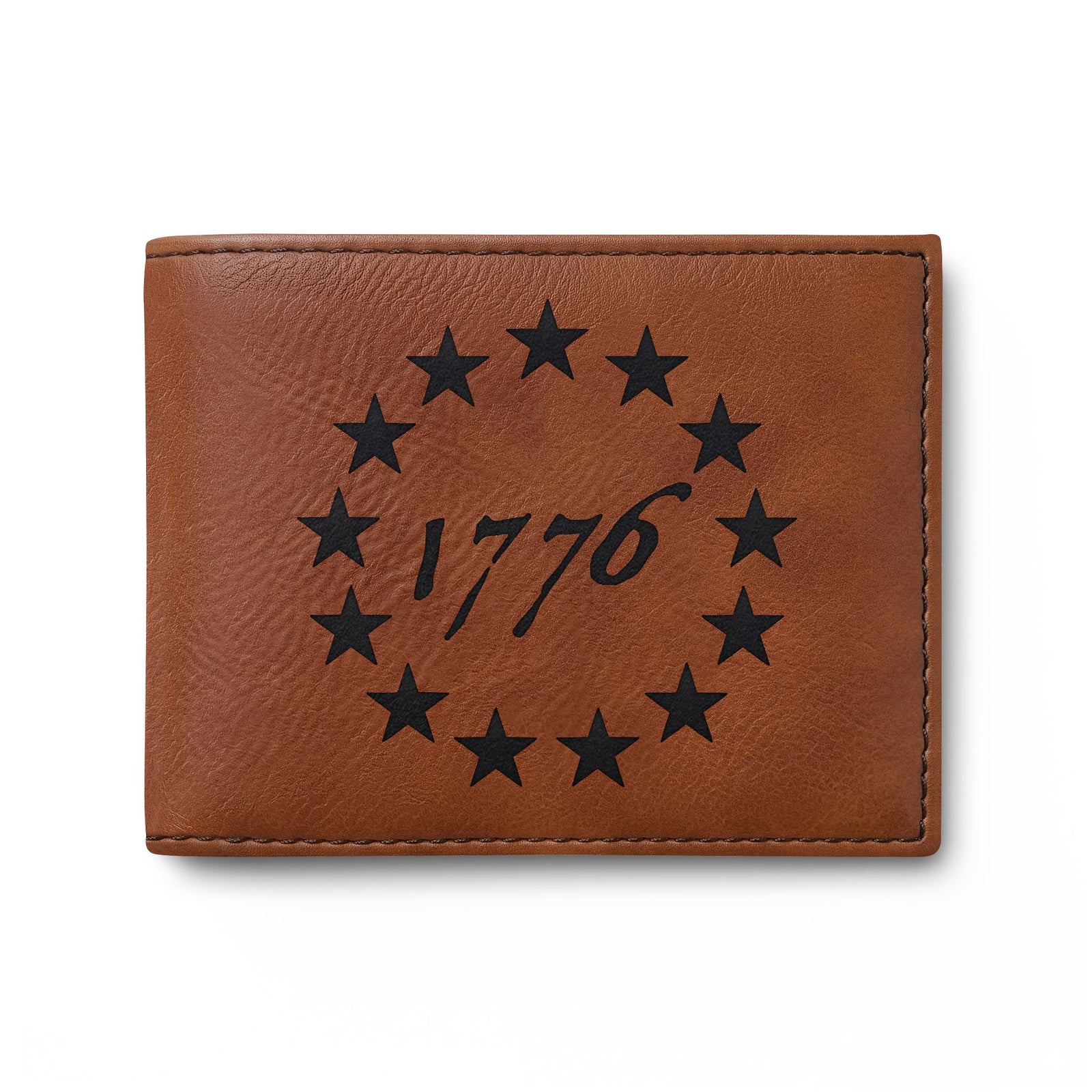 1776 Betsy Ross Stars Leather Wallet
