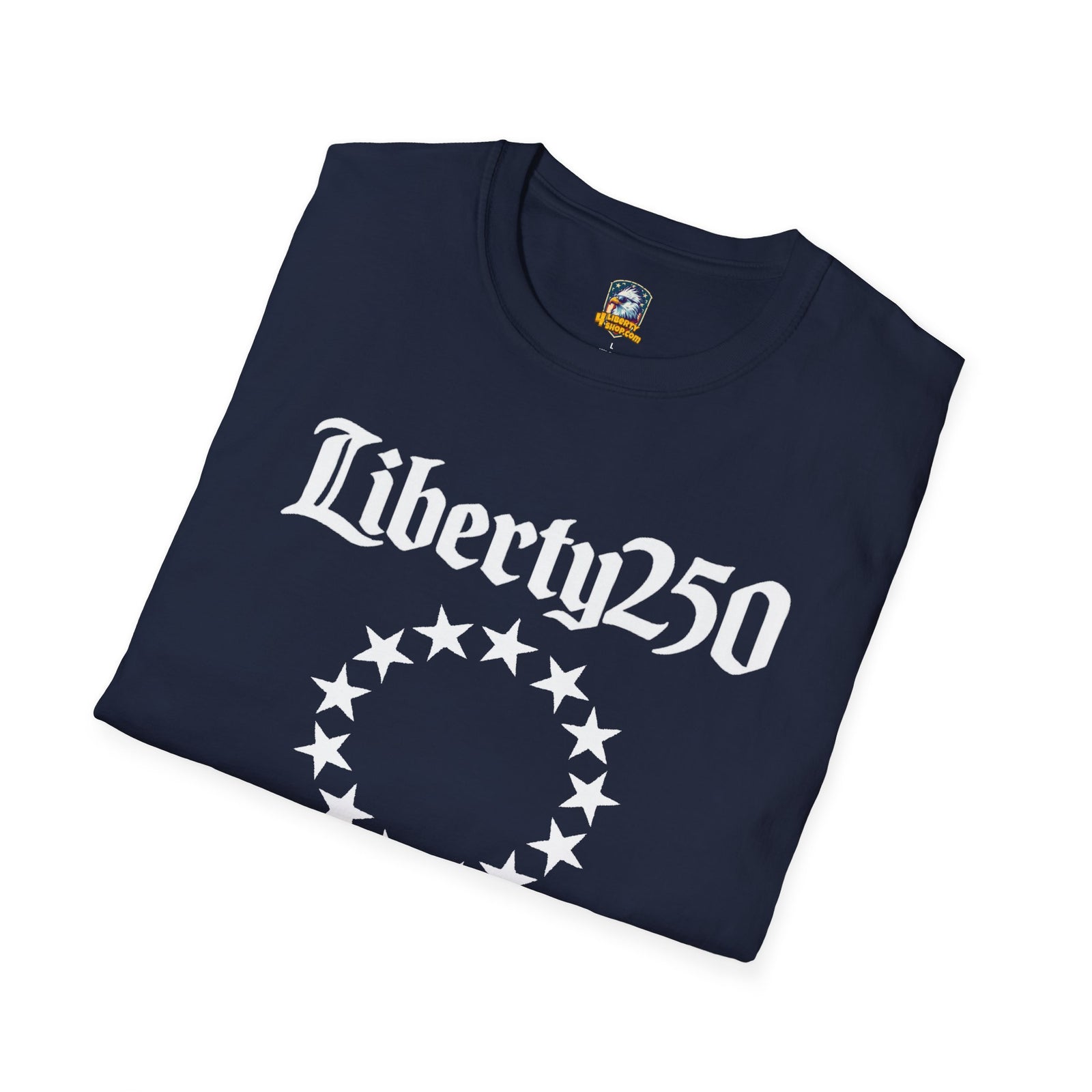 Liberty250 T-Shirt — Vintage Betsy Ross Star Circle Patriotic Tee