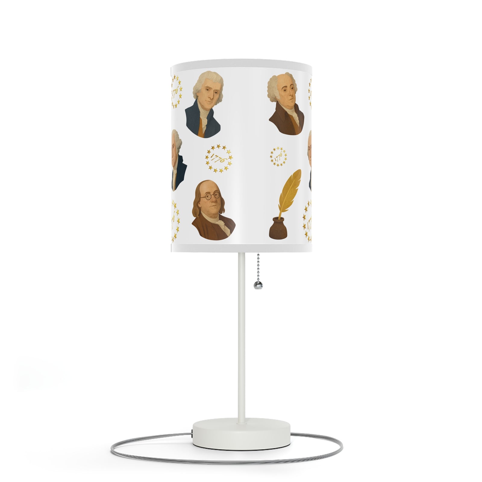 Presidential Founders Table Lamp — 1776 George Washington & Founding Fathers Lampshade